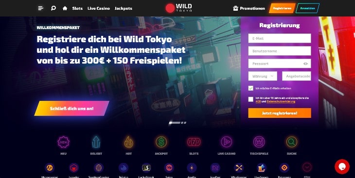 Wild Tokyo Casino Seite
