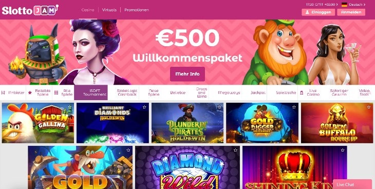 SlottoJAM Casino Seite