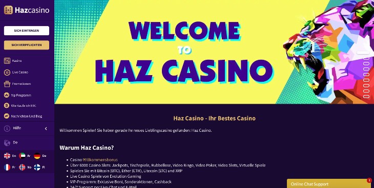 Haz Casino Seite