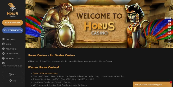 Horus Casino Seite