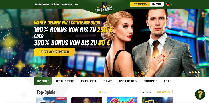 MaChance Casino Seite