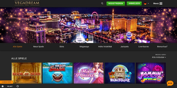 Vegadream Casino Seite