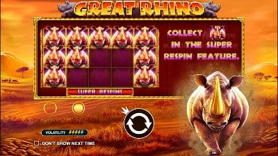 Great Rhino - Super Respin Funktion