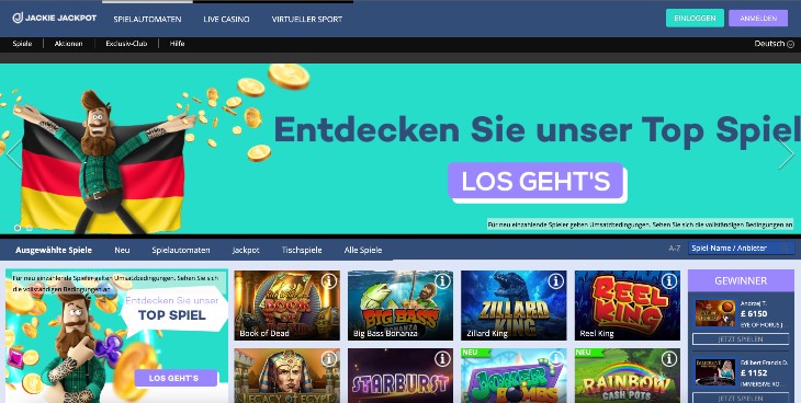 JackieJackpot Casino Seite