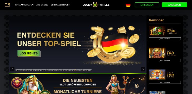 Luckythrillz Casino Seite