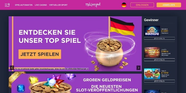 Millionpot Casino Seite