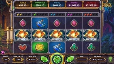 Ozwin's Jackpots - Spellbook Bonus Spiel