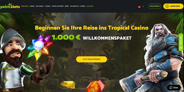 PalmSlots Casino Seite