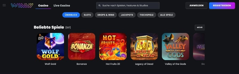 Winny Casino Spiele