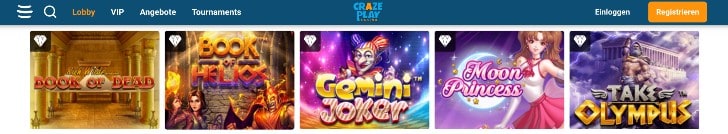 Crazeplay Slots Banner