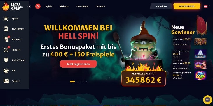 Hell Spin Casino Seite