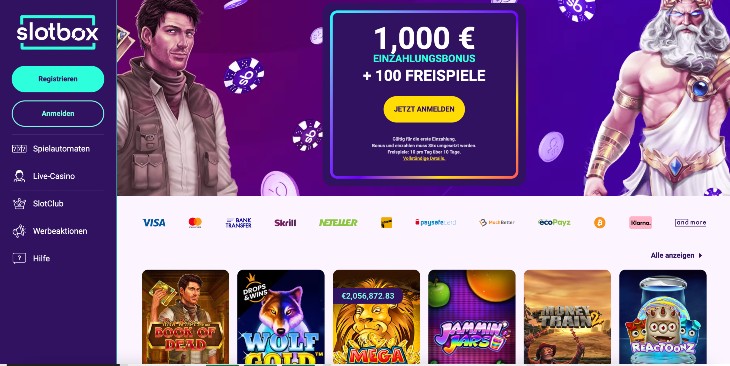Slotbox Casino Seite