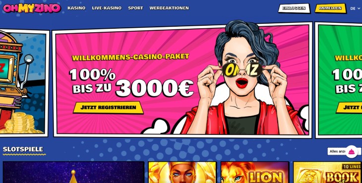 Ohmyzino Casino Seite