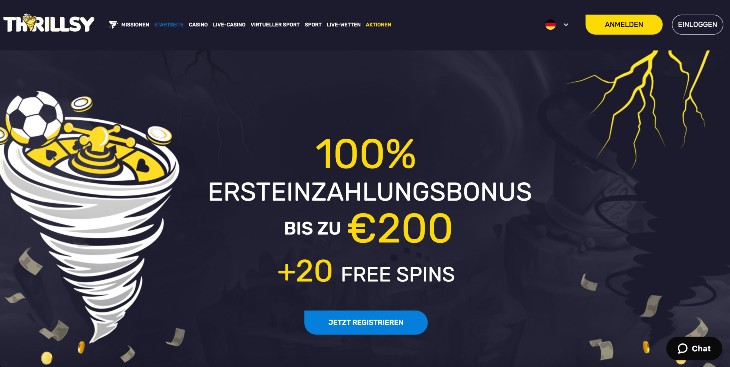 Thrillsy Casino Seite