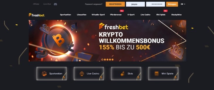 Freshbet Casino Seite