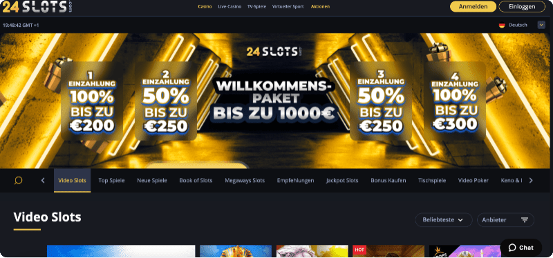 24Slots Casino Seite
