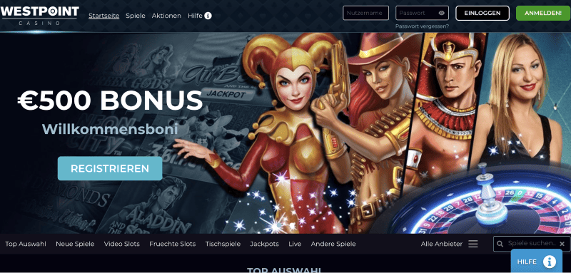 Westpoint Casino Seite